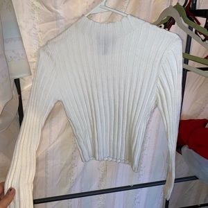 Forever21 White Ribbed Turtleneck
